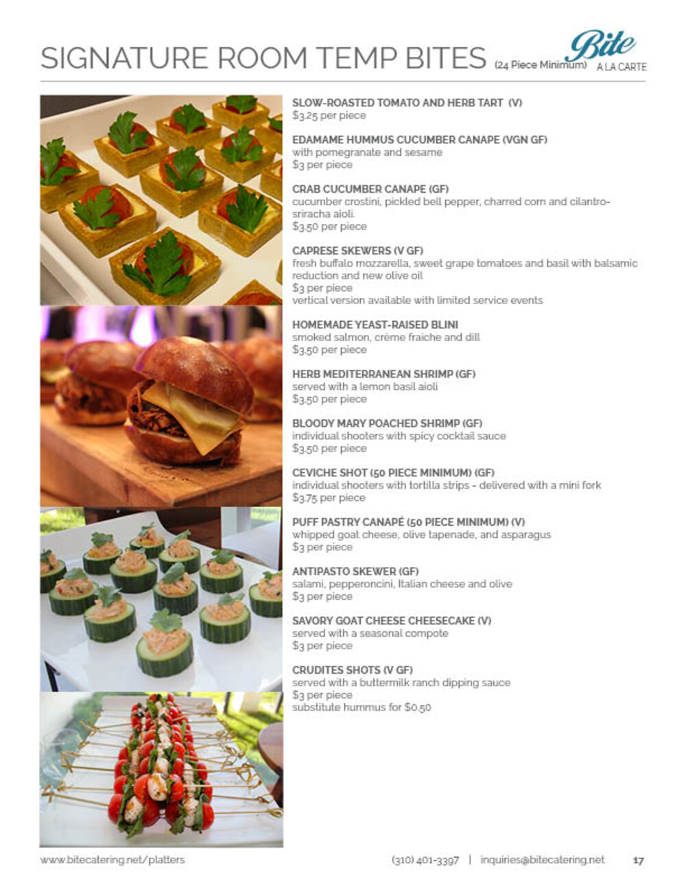 Appetizers/ Bites / Hors d'oeuvres Bite Catering Los Angeles